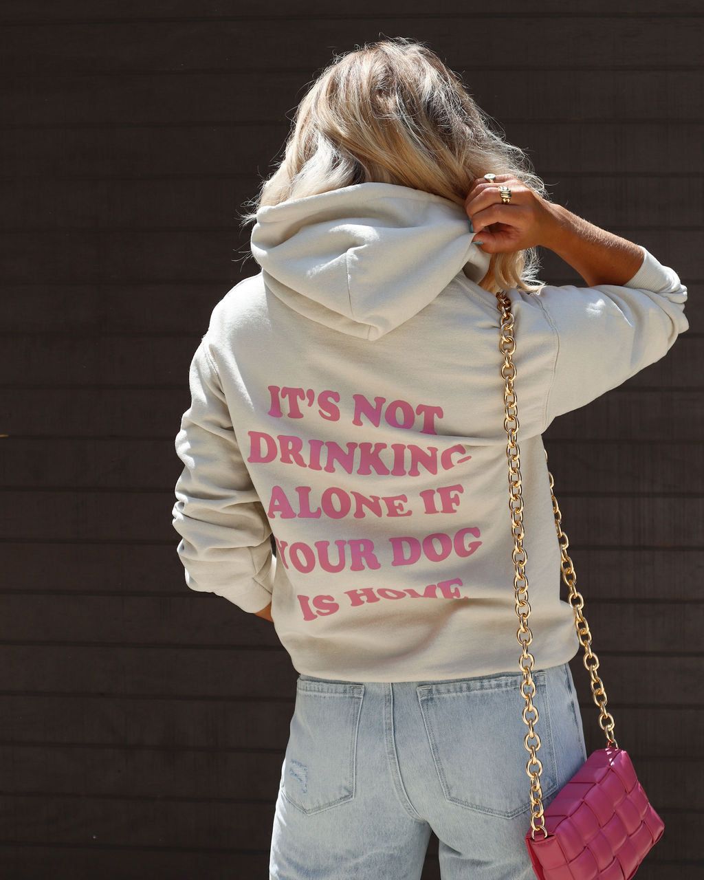 Drinking Dog Mama Hoodie - Beige sold by Vici product image thumbnail 4