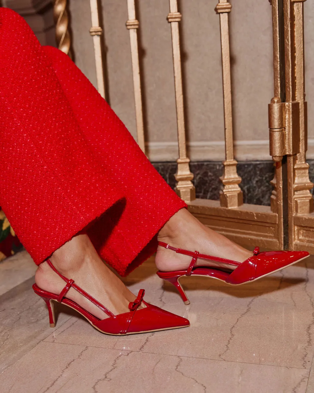 Bethanie Patent Leather Bow Slingback Heel sold by Vici product image thumbnail 5