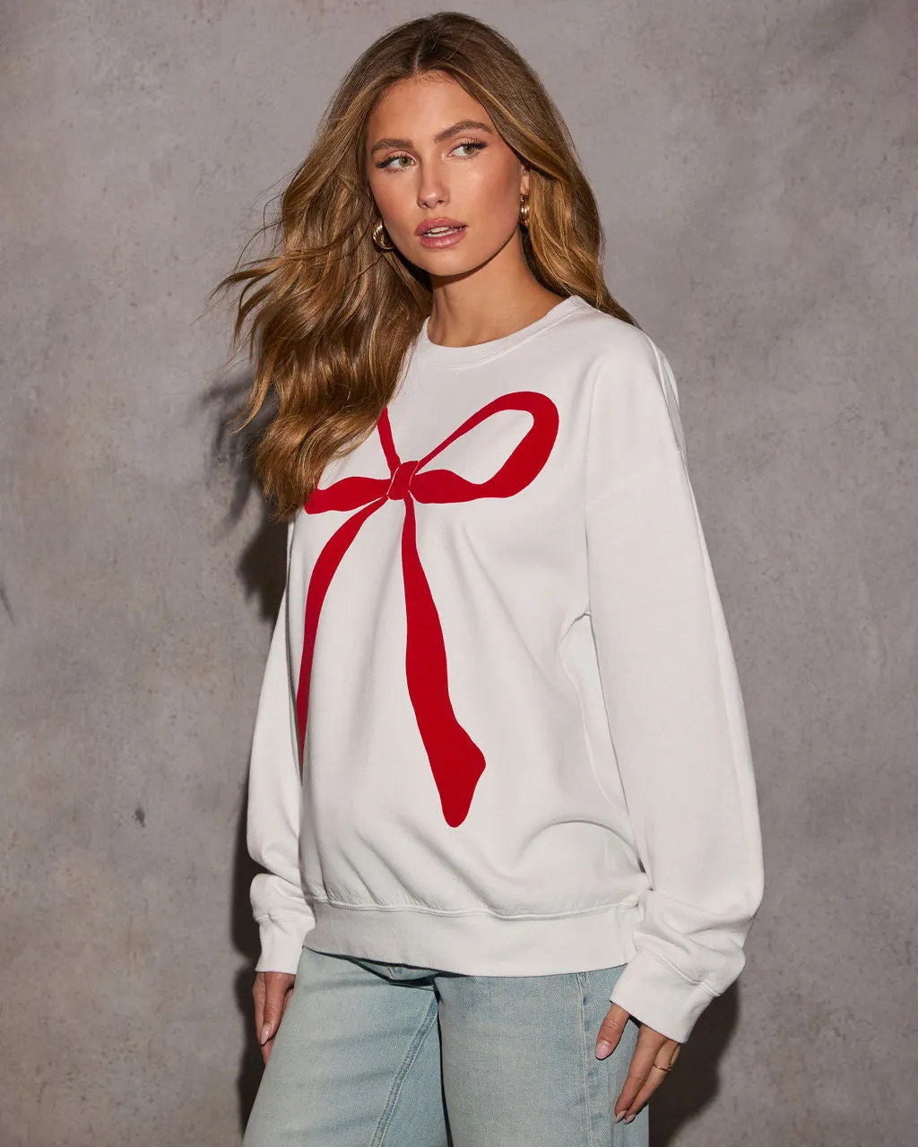 Tied In Bow Graphic Sweatshirt sold by Vici product image thumbnail 3
