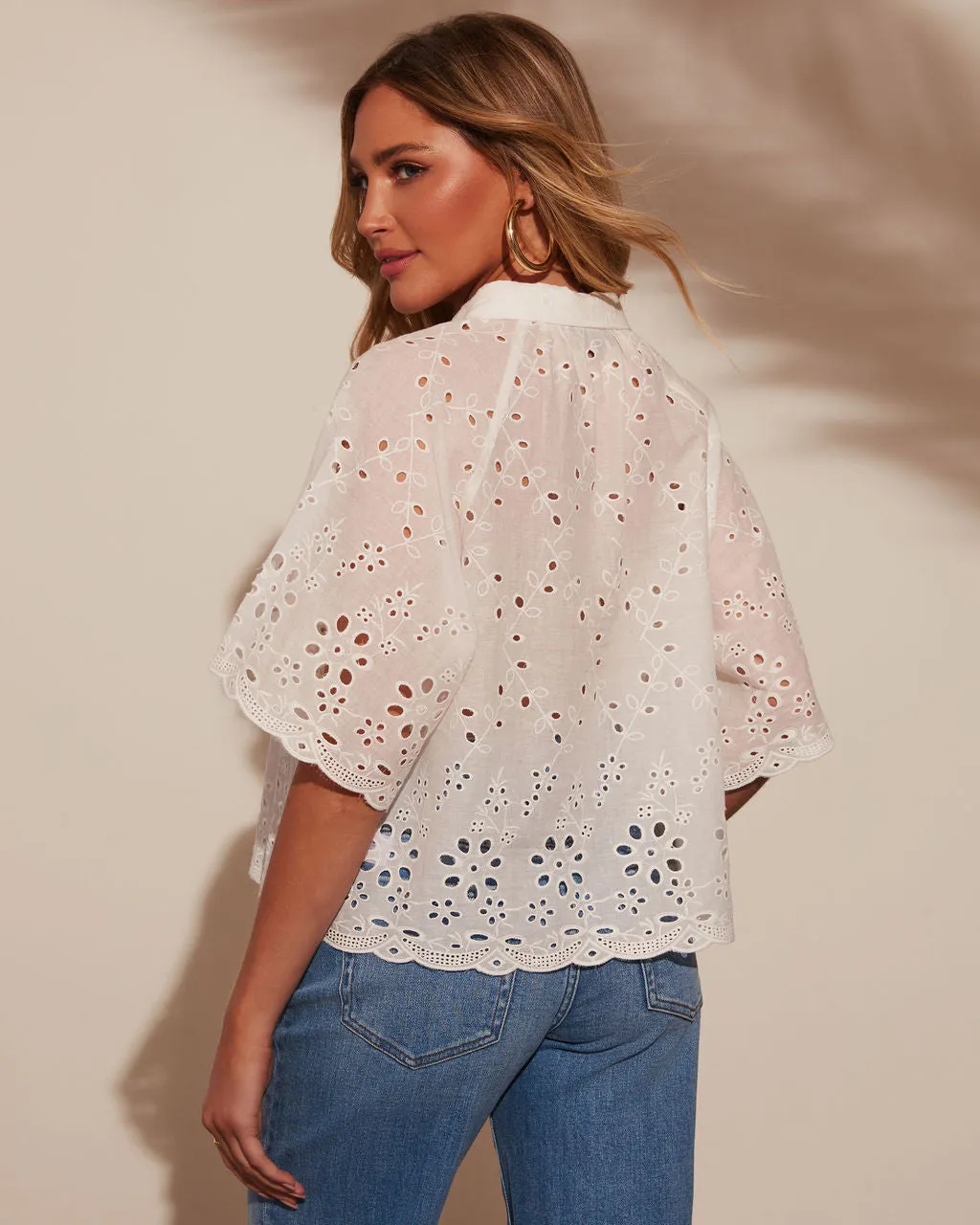 Sweet Tea Button Down Eyelet Top sold by Vici product image thumbnail 4