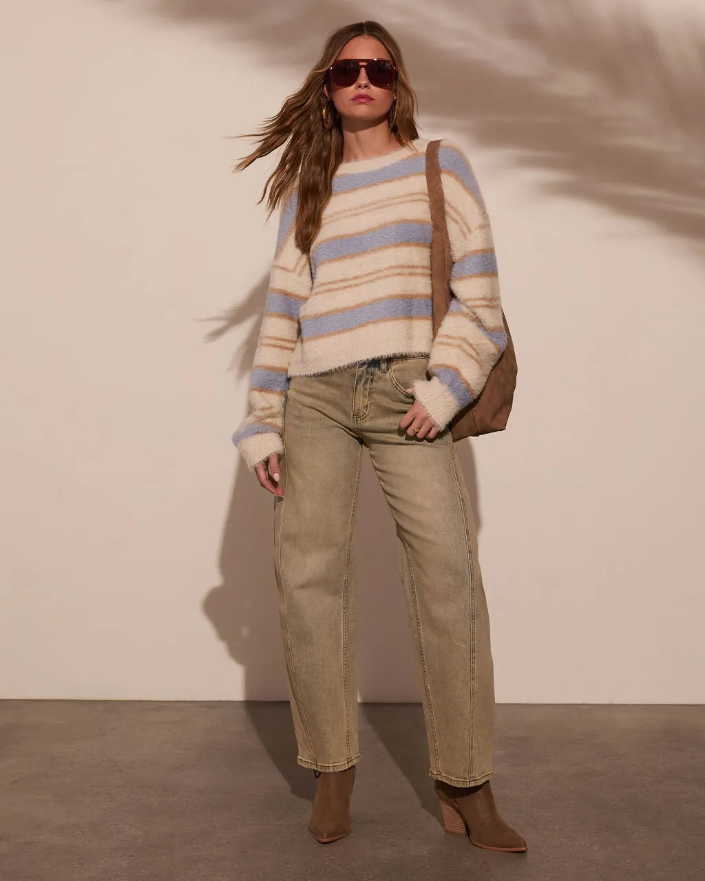 Snuggle Weather Striped Fuzzy Sweater sold by Vici product image thumbnail 2