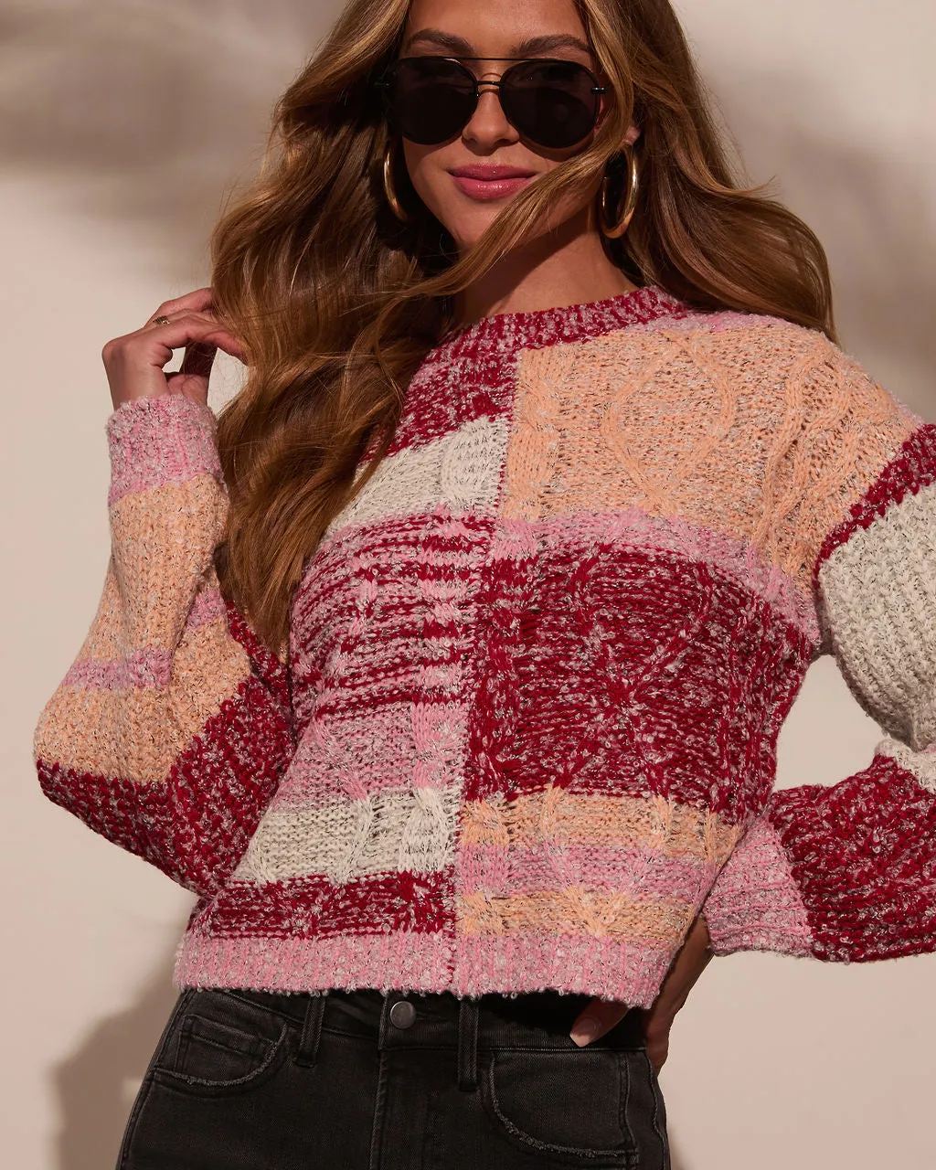 Leena Crochet Cable Knit Sweater sold by Vici product image thumbnail 2