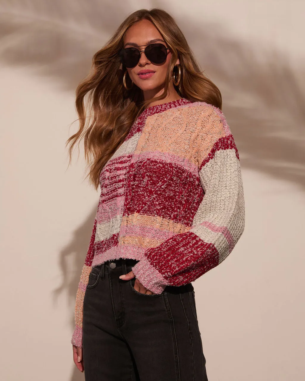 Leena Crochet Cable Knit Sweater sold by Vici product image thumbnail 3