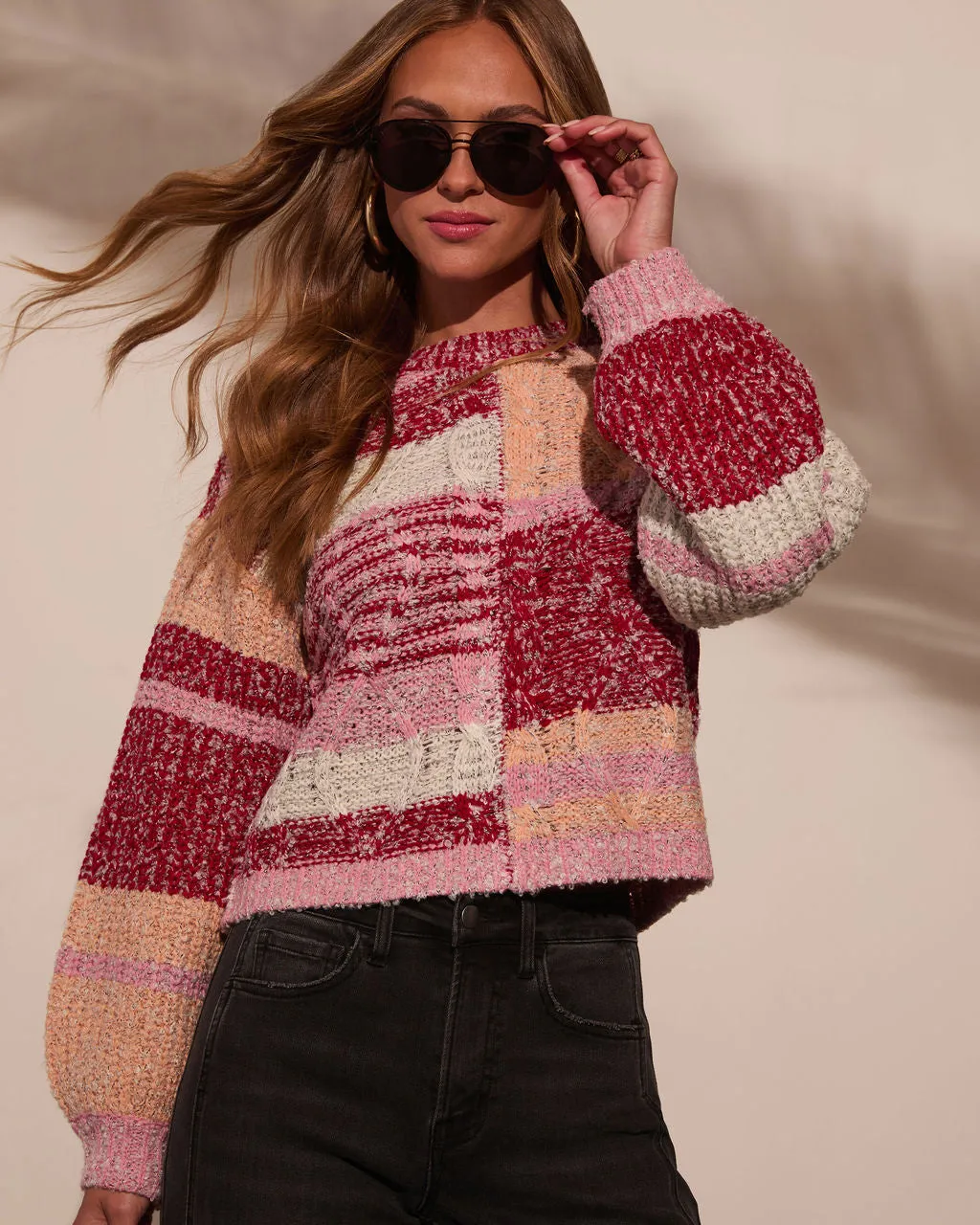 Leena Crochet Cable Knit Sweater sold by Vici product image thumbnail 5