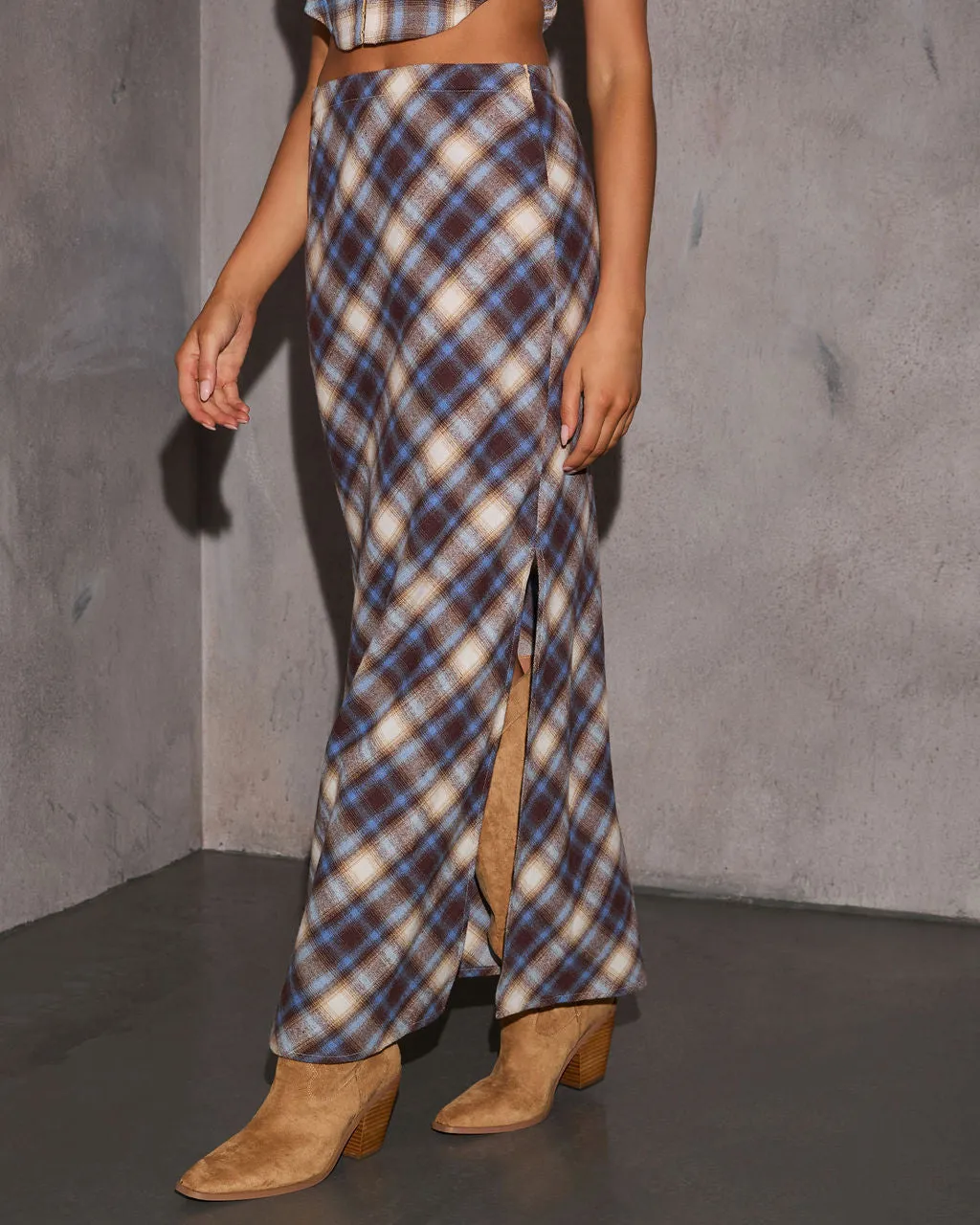 Gaia Plaid Maxi Skirt sold by Vici product image thumbnail 3
