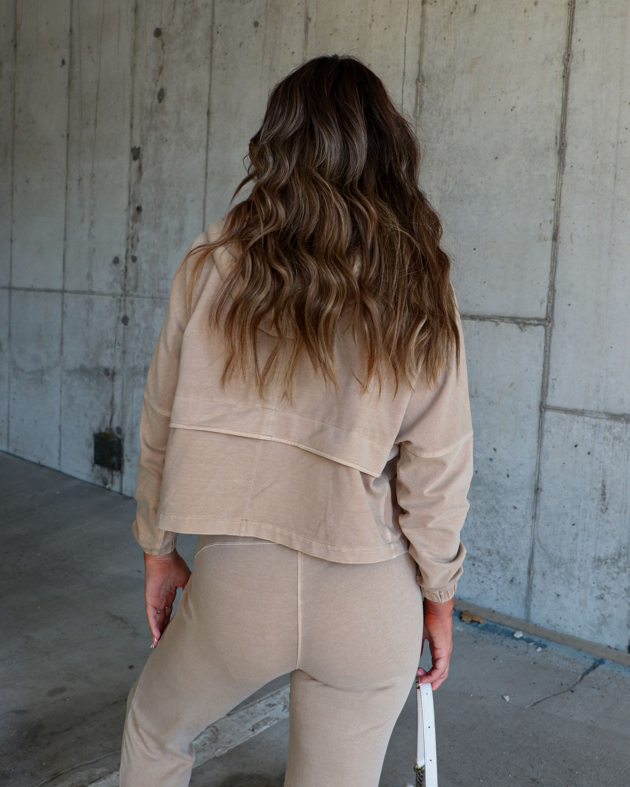 Fern Pocketed Hoodie Lightweight Jacket - Taupe sold by Vici product image thumbnail 4
