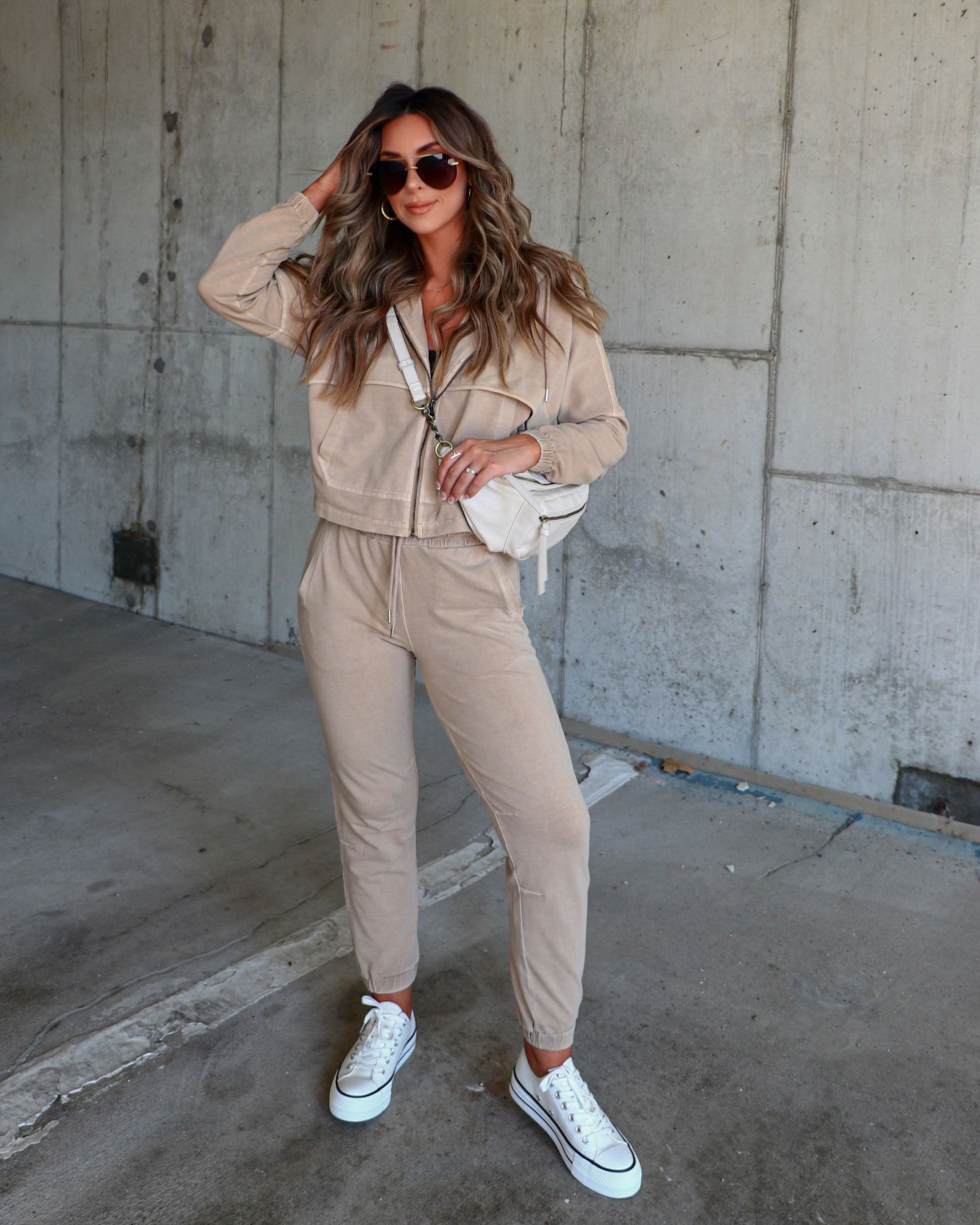 Fern Pocketed Hoodie Lightweight Jacket - Taupe sold by Vici product image thumbnail 5