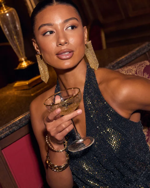 Night Life Statement Dangle Earrings sold by Vici