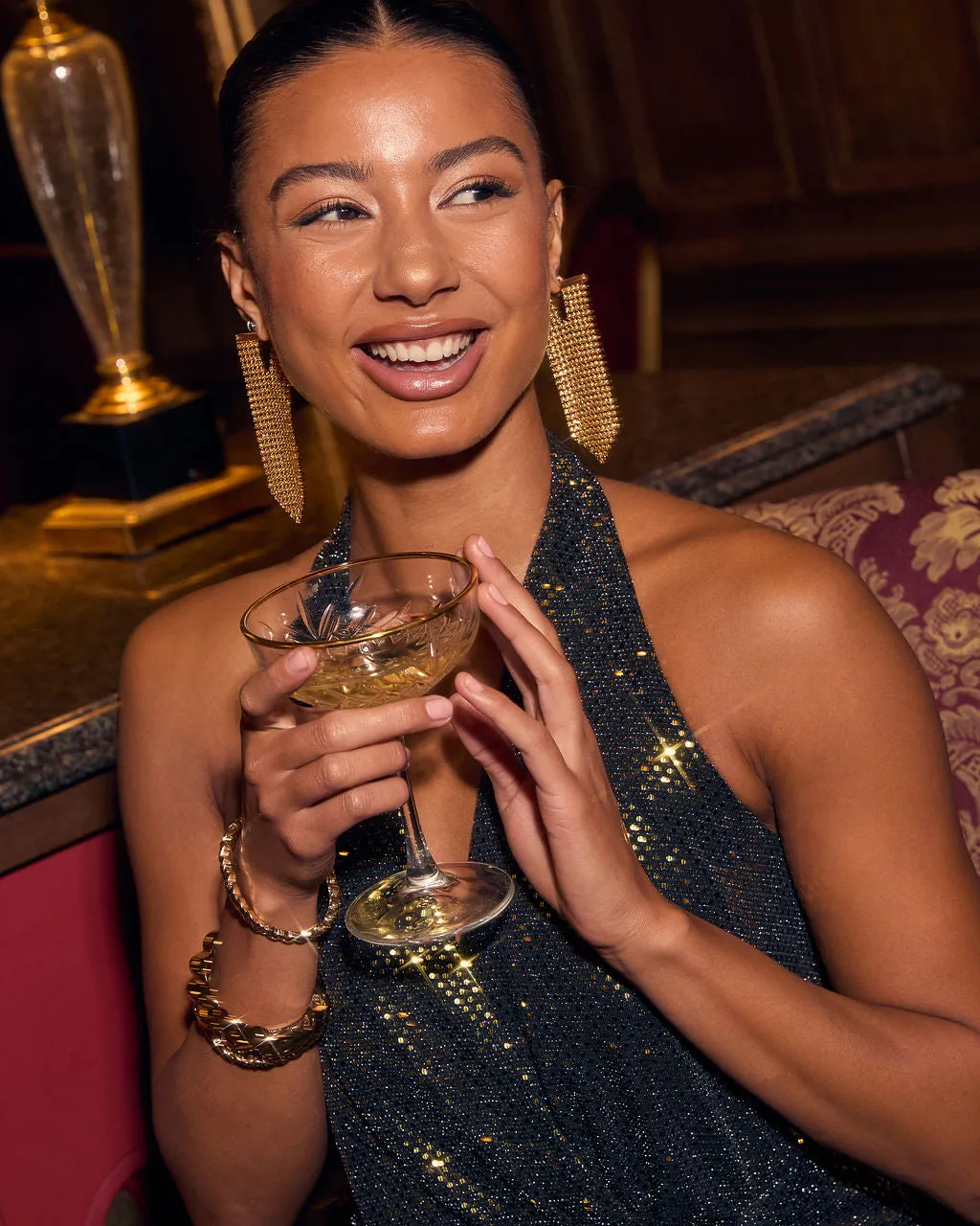 Night Life Statement Dangle Earrings sold by Vici product image thumbnail 5