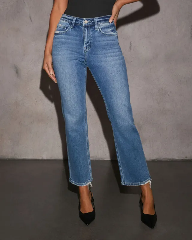 Marjorie Stretch High Rise Straight Leg Jeans sold by Vici
