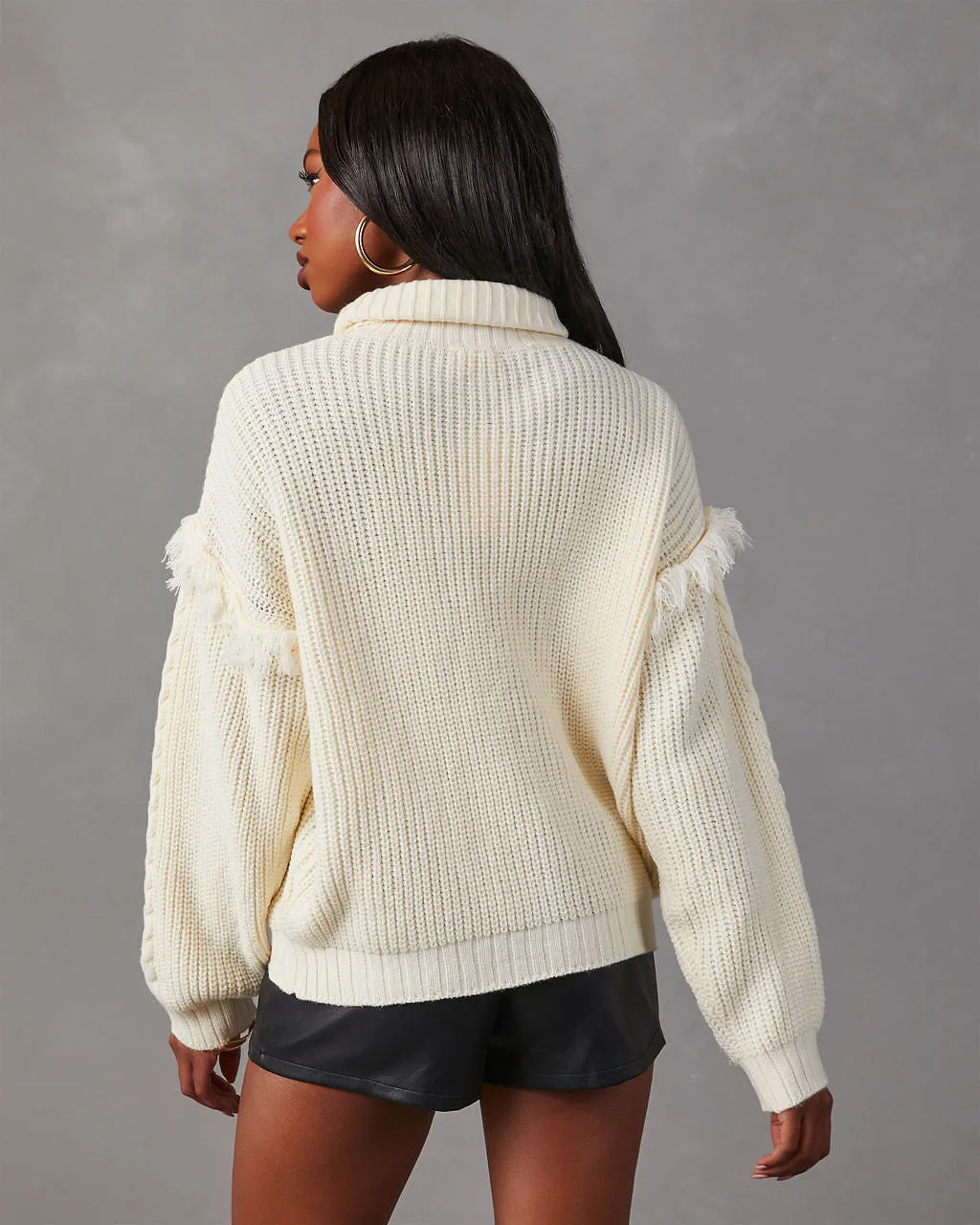 Alyson Turtleneck Fringe Trim Sweater sold by Vici product image thumbnail 5