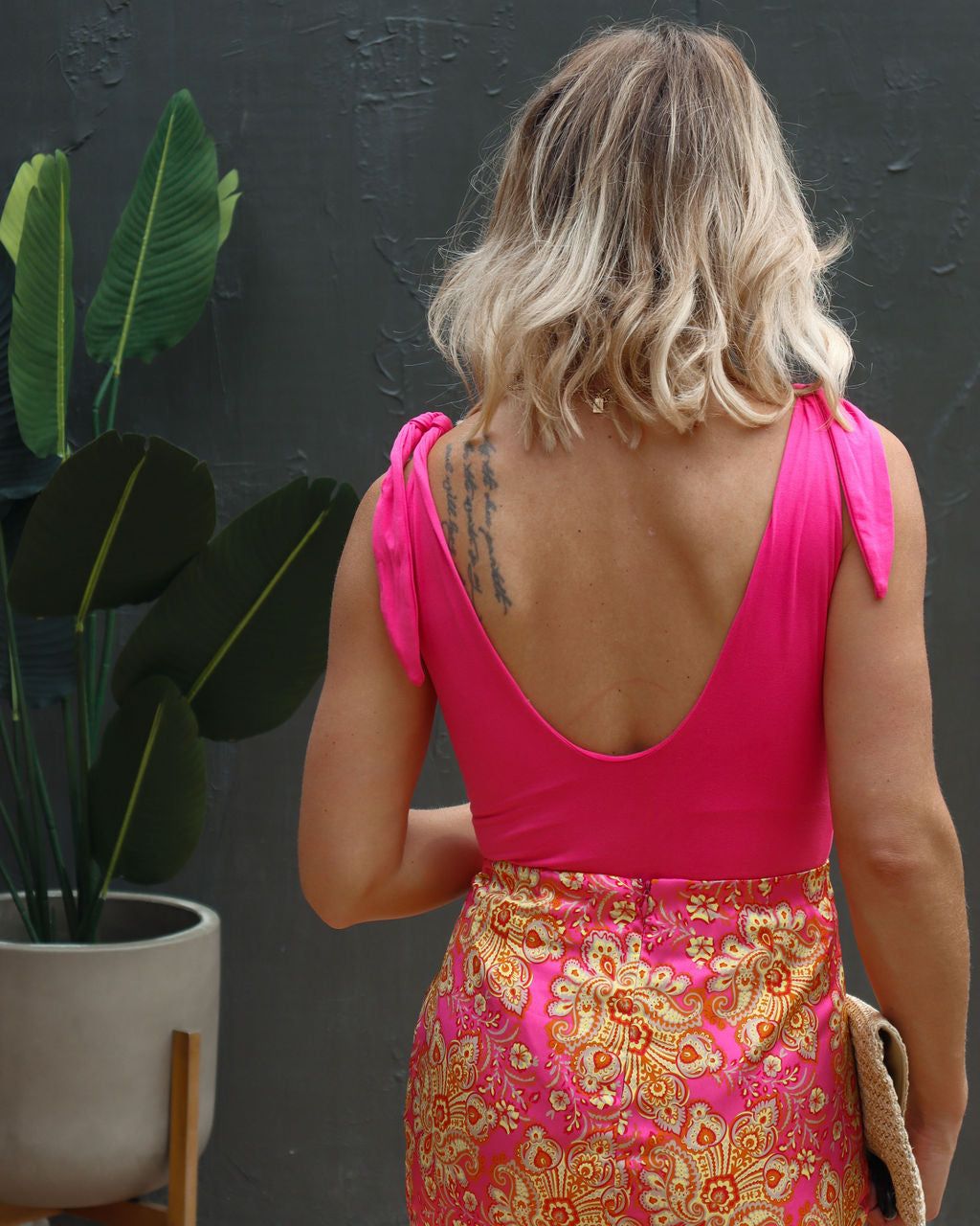 Next Level Confidence Shoulder Tie Bodysuit - Hot Pink - FINAL SALE sold by Vici product image thumbnail 2