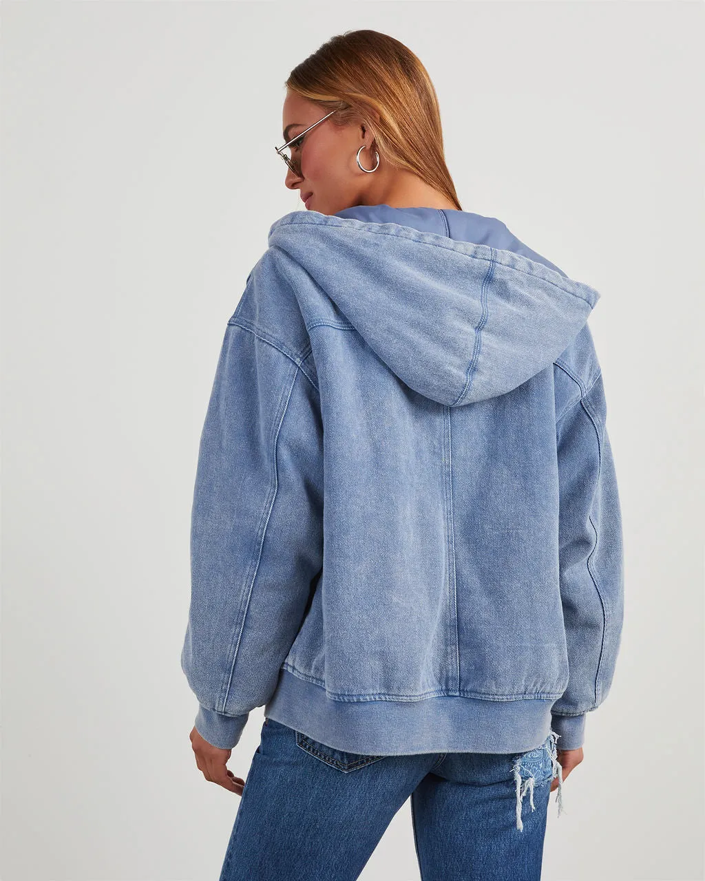 Conner Reversible Hooded Denim Bomber Jacket sold by Vici product image thumbnail 4