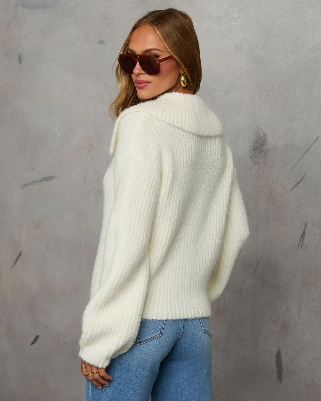 Cozy Glow Ribbed Wide Collar Sweater sold by Vici product image thumbnail 4