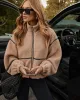 Chill Whispers Contrast Trim Shearling Jacket sold by Vici