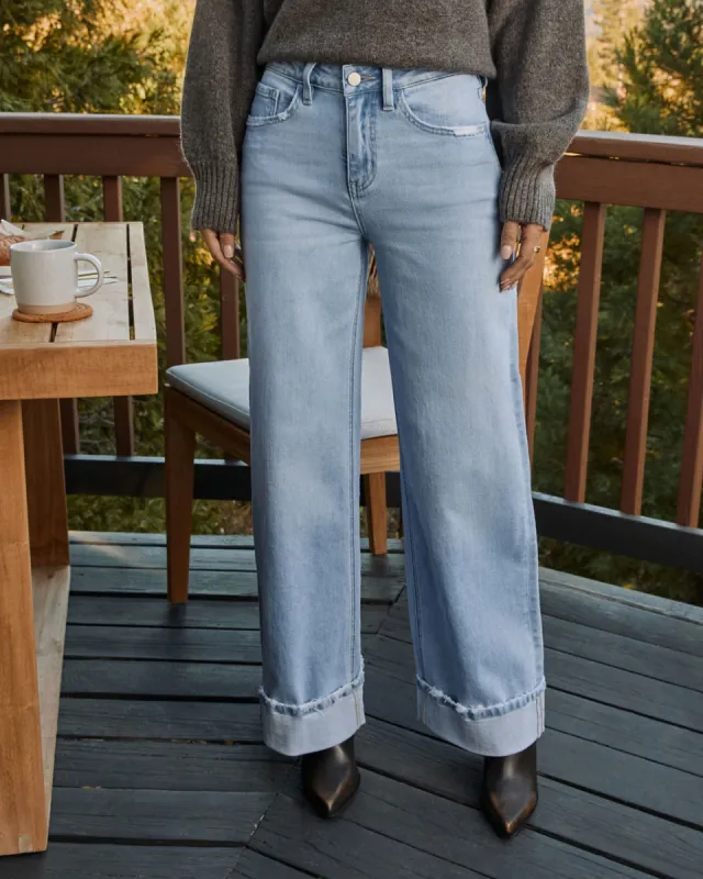 Laylia Stretch Distressed Wide Leg Jeans made by Vici