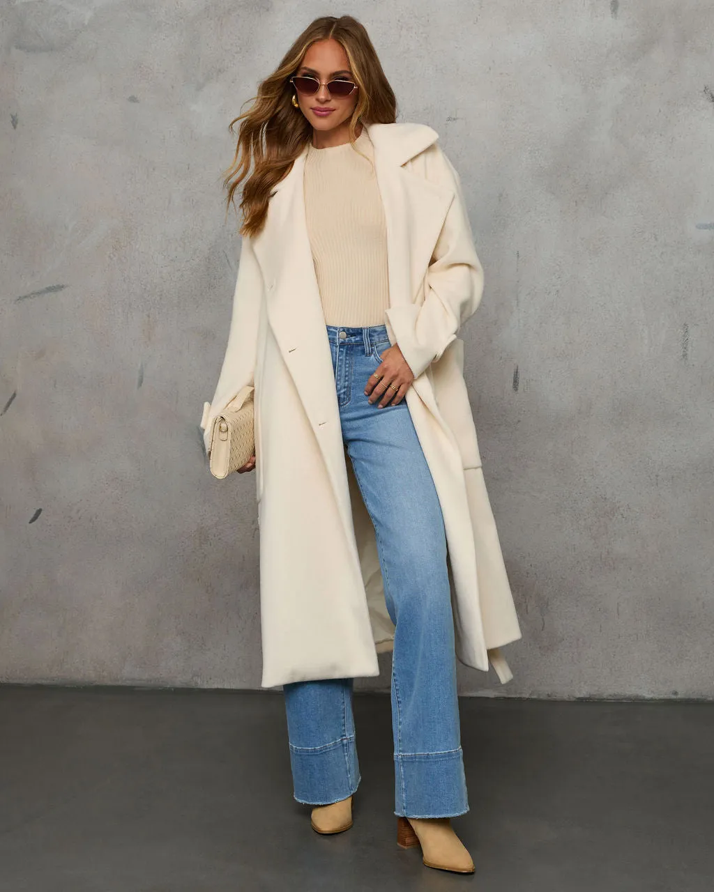 Winter Retreat Belted Wool Coat sold by Vici