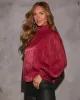 Take Stride Mockneck Satin Blouse sold by Vici