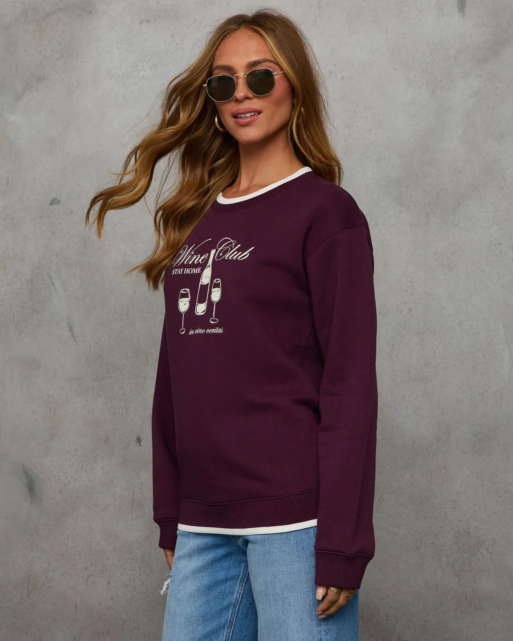 Wine Club Graphic Sweatshirt sold by Vici product image thumbnail 3