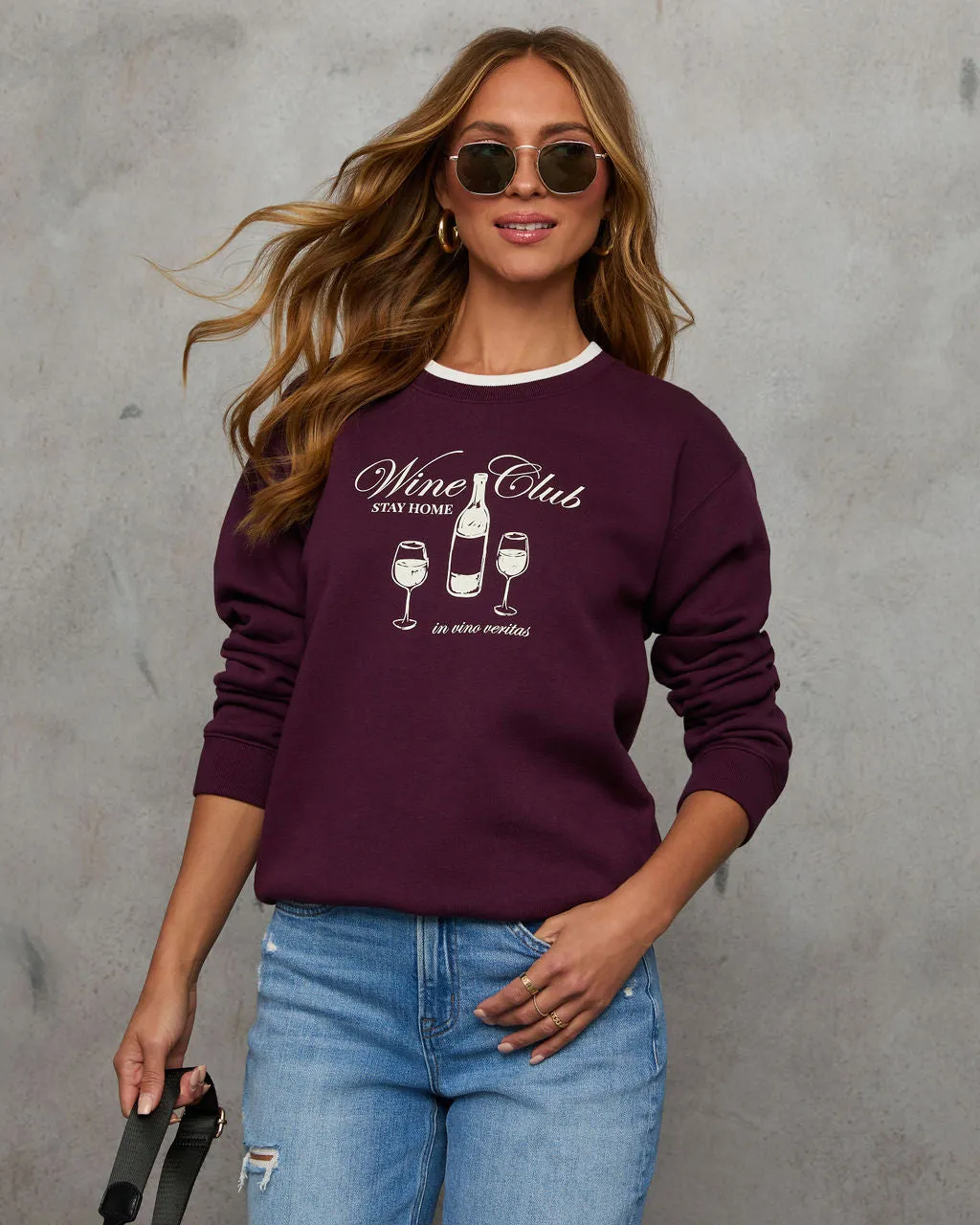 Wine Club Graphic Sweatshirt sold by Vici product image thumbnail 5