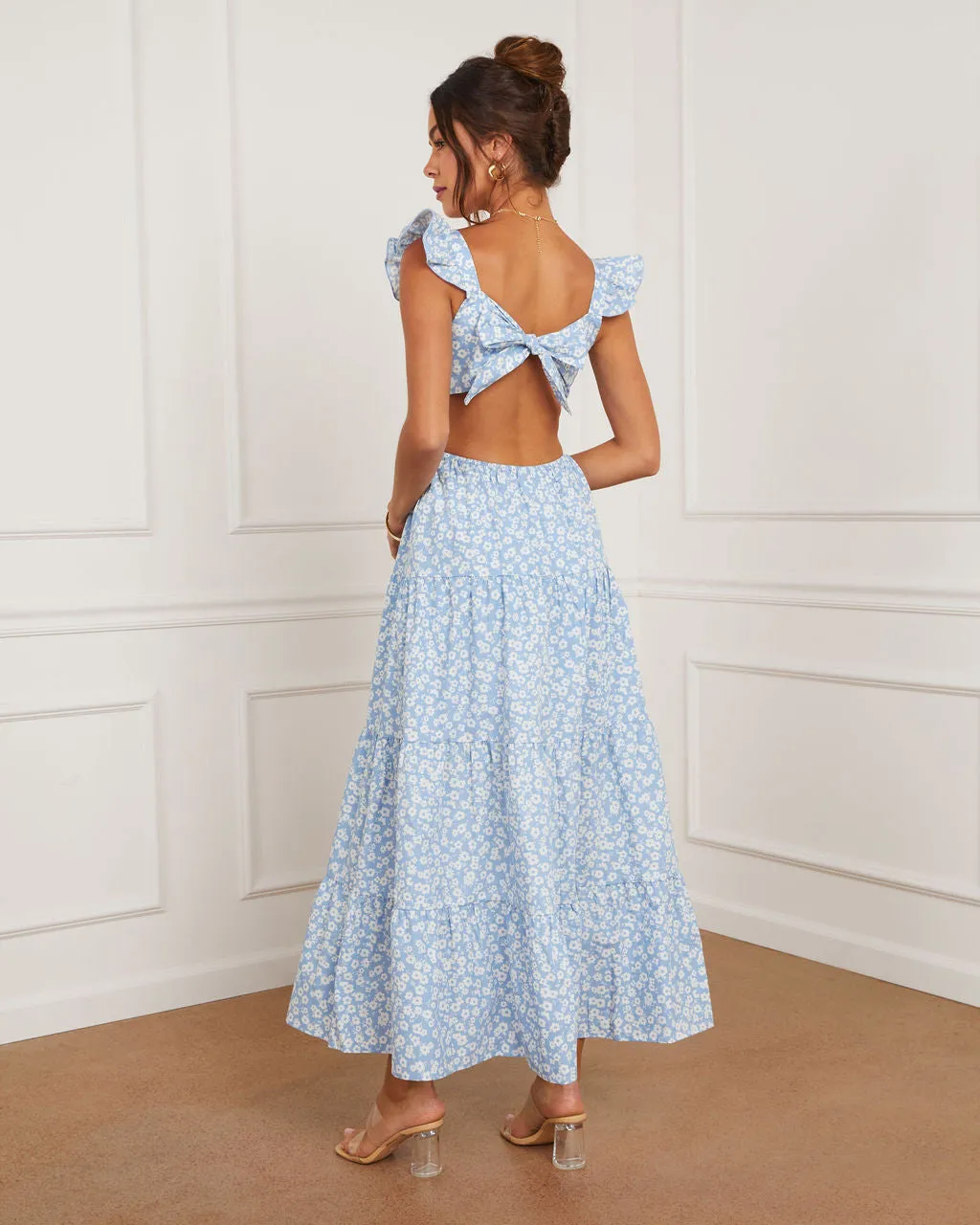 Cordelia Tiered Cut Out Back Floral Maxi Dress sold by Vici product image thumbnail 4