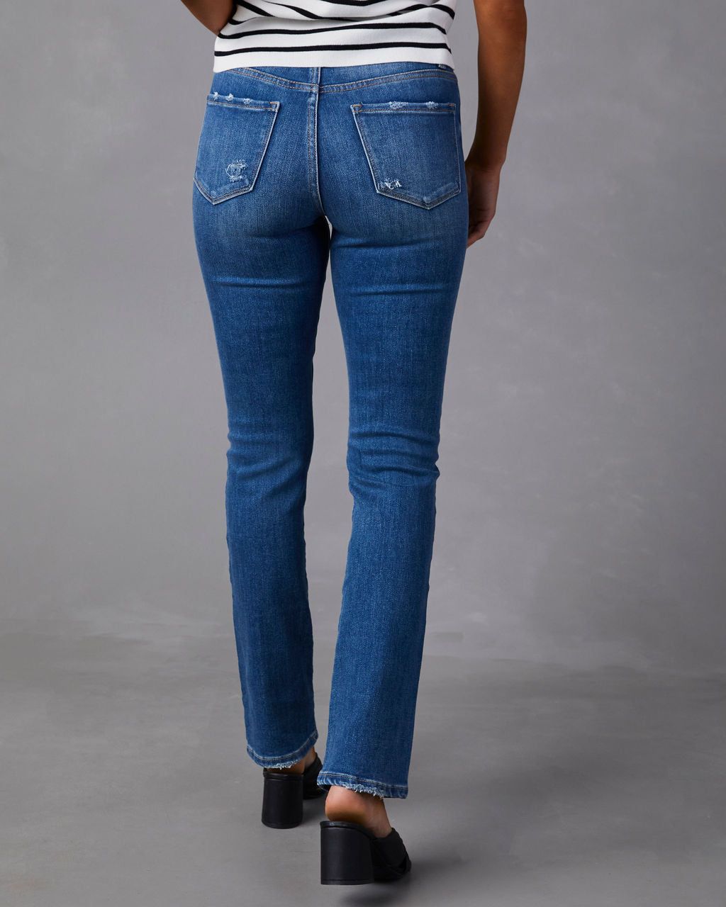 Evren High Rise Slim Straight Leg Jeans - Dark Wash - FINAL SALE sold by Vici product image thumbnail 2