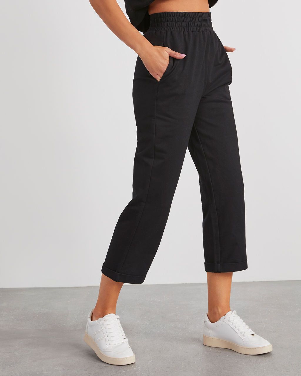 Elevated Chill Cotton Pocketed Pants - Black sold by Vici product image thumbnail 3