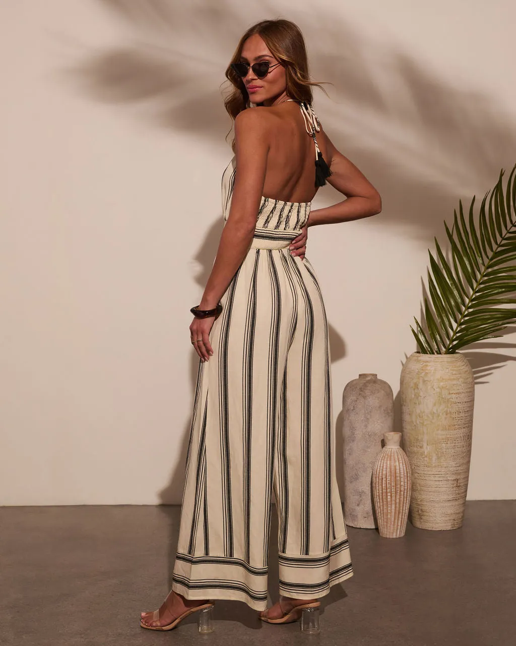 Saylie Striped Halterneck Jumpsuit sold by Vici product image thumbnail 4