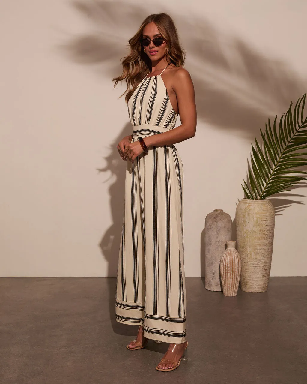 Saylie Striped Halterneck Jumpsuit sold by Vici product image thumbnail 3