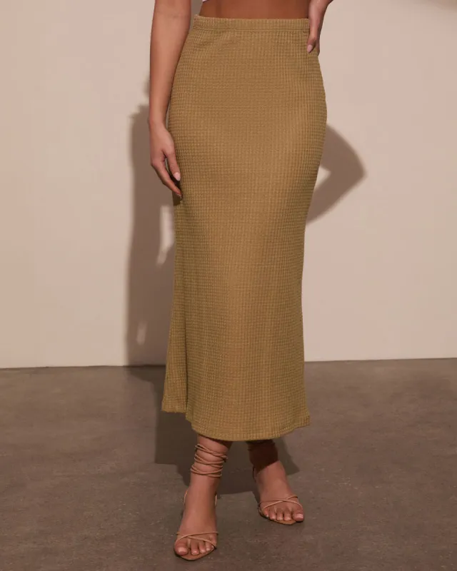 Sweet Daydream Waffle Knit Skirt sold by Vici