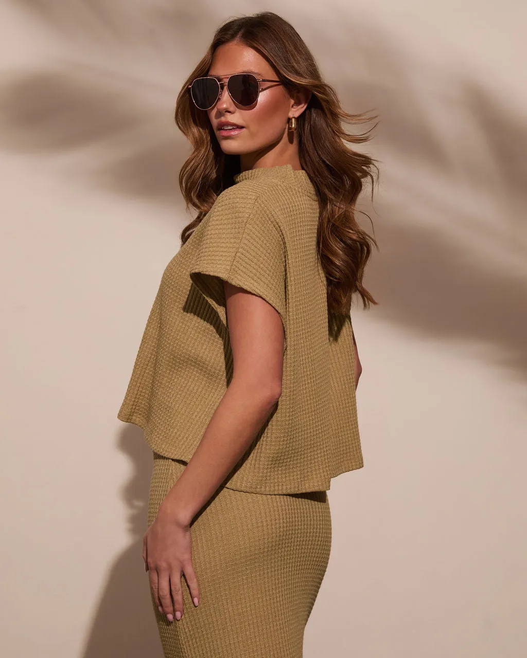 Sweet Daydream Waffle Knit Mockneck Sweater sold by Vici product image thumbnail 4