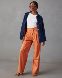 Summer Suiting Wide Leg Pants - Orange - FINAL SALE sold by Vici