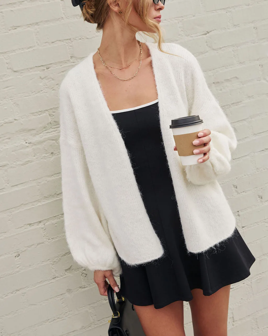 Laidback Luxe Fuzzy Knit Cardigan sold by Vici