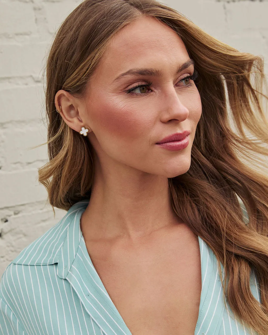 Lucky Day Clover Stud Earrings sold by Vici product image thumbnail 4