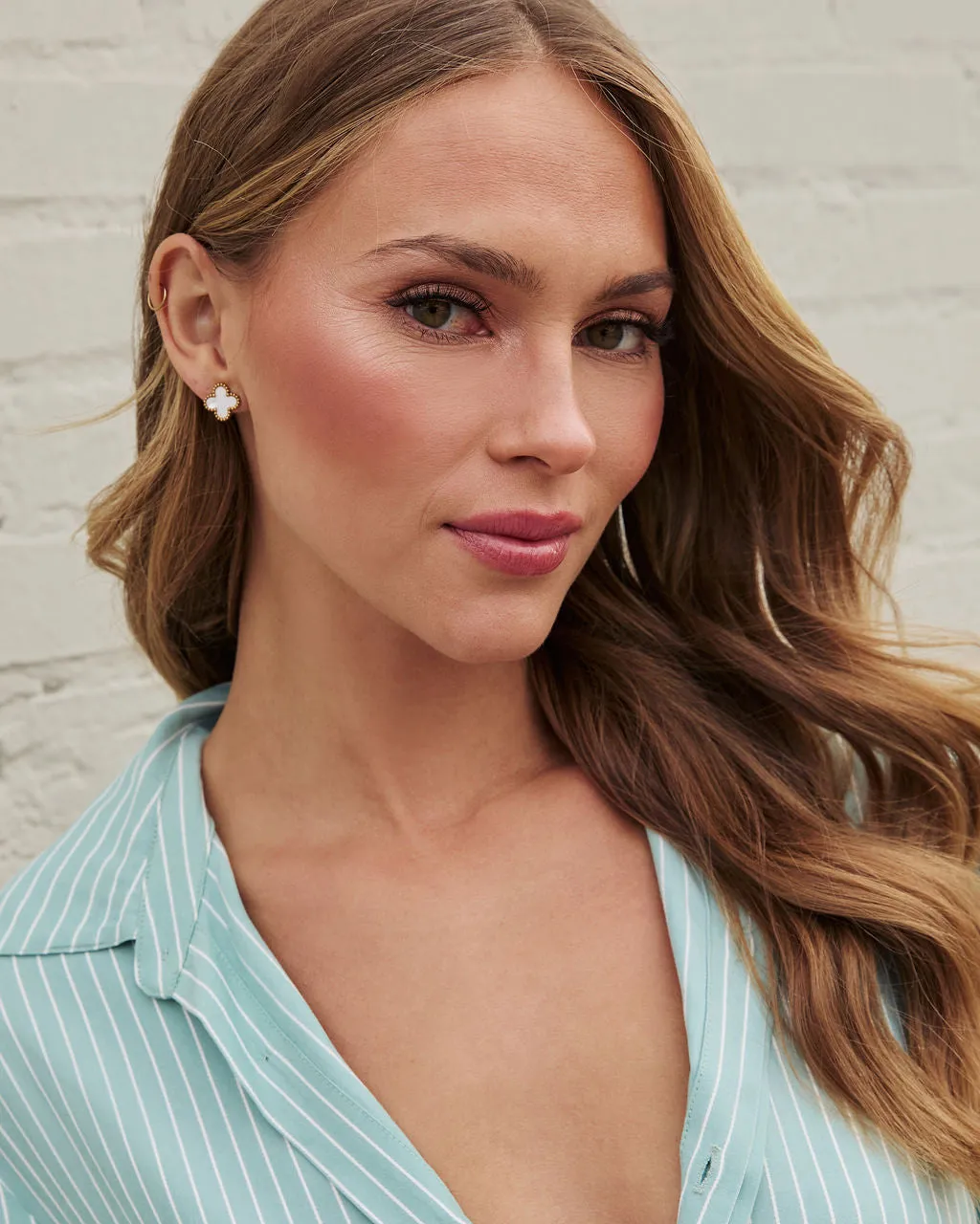 Lucky Day Clover Stud Earrings sold by Vici product image thumbnail 2