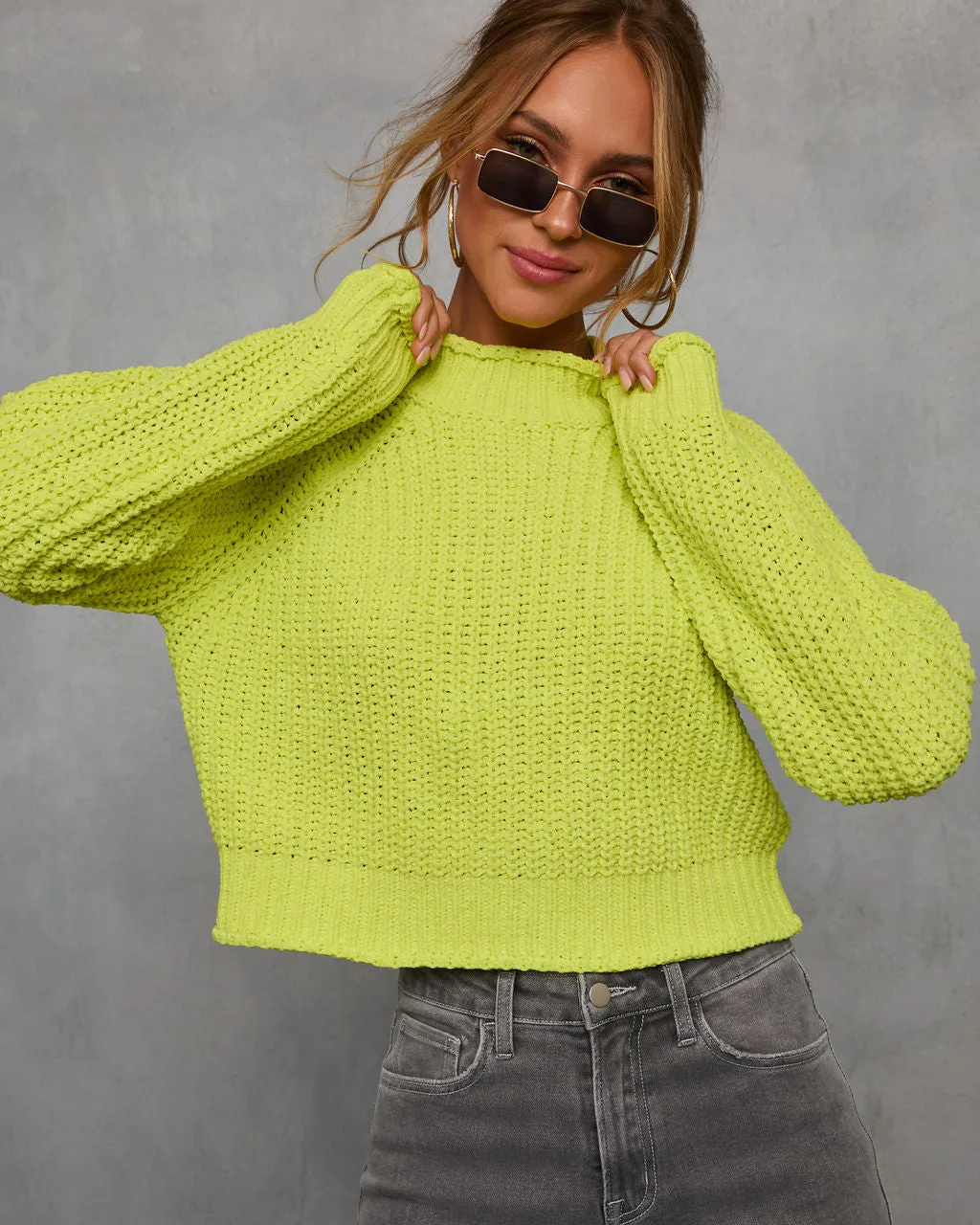 Pure Joy Mockneck Knit Sweater sold by Vici