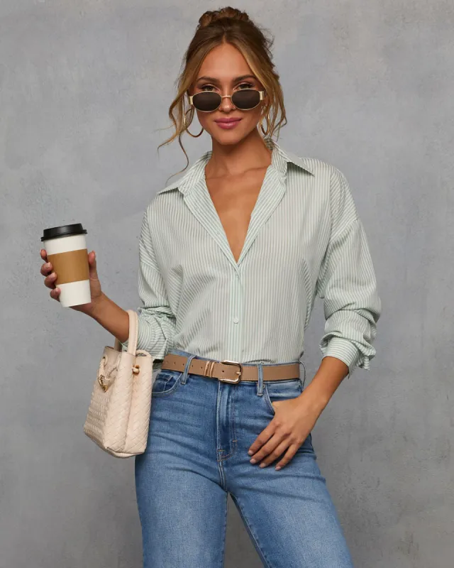 Felina Striped Button Down Top sold by Vici