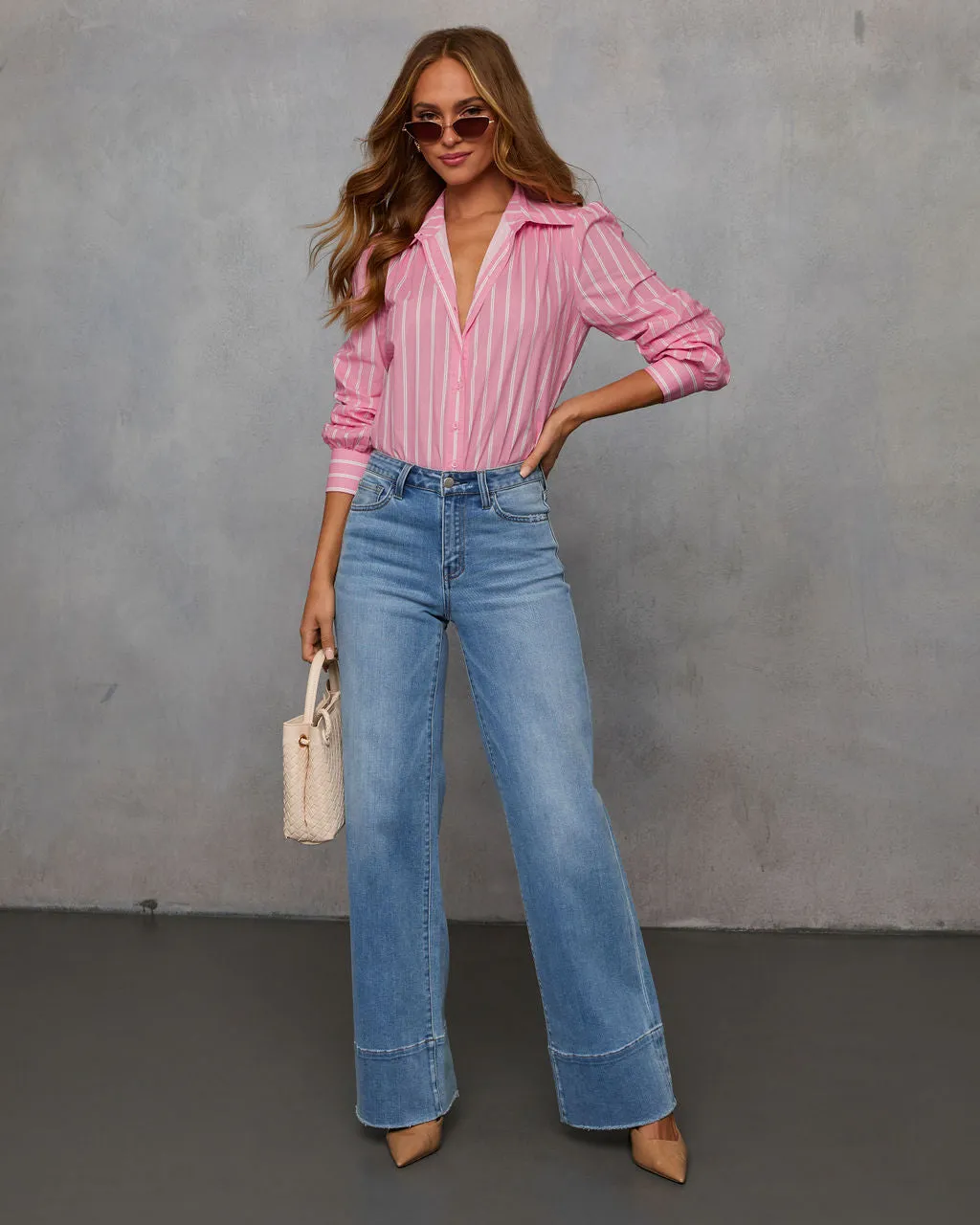 Cellia Striped Button Down Top sold by Vici product image thumbnail 2