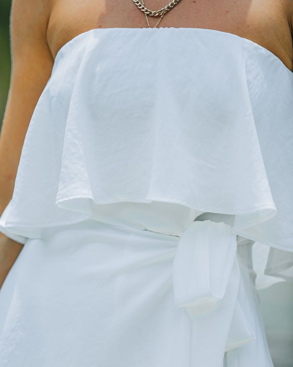 Bevin Strapless Tie Romper - White - FINAL SALE sold by Vici product image thumbnail 5