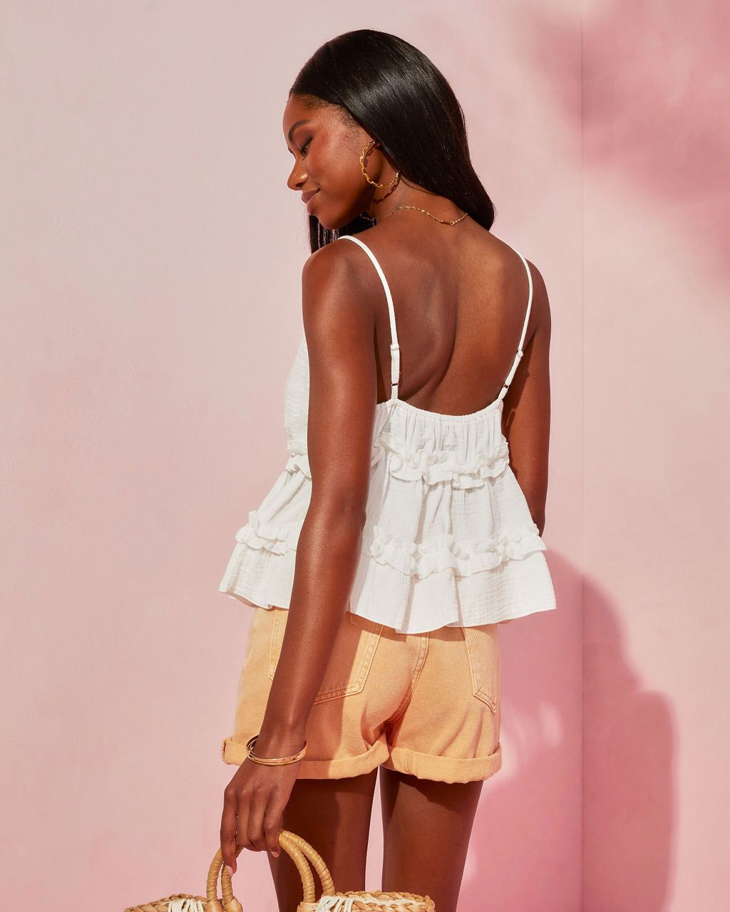 Gareth Cotton Ruffle Tiered Babydoll Top sold by Vici product image thumbnail 2