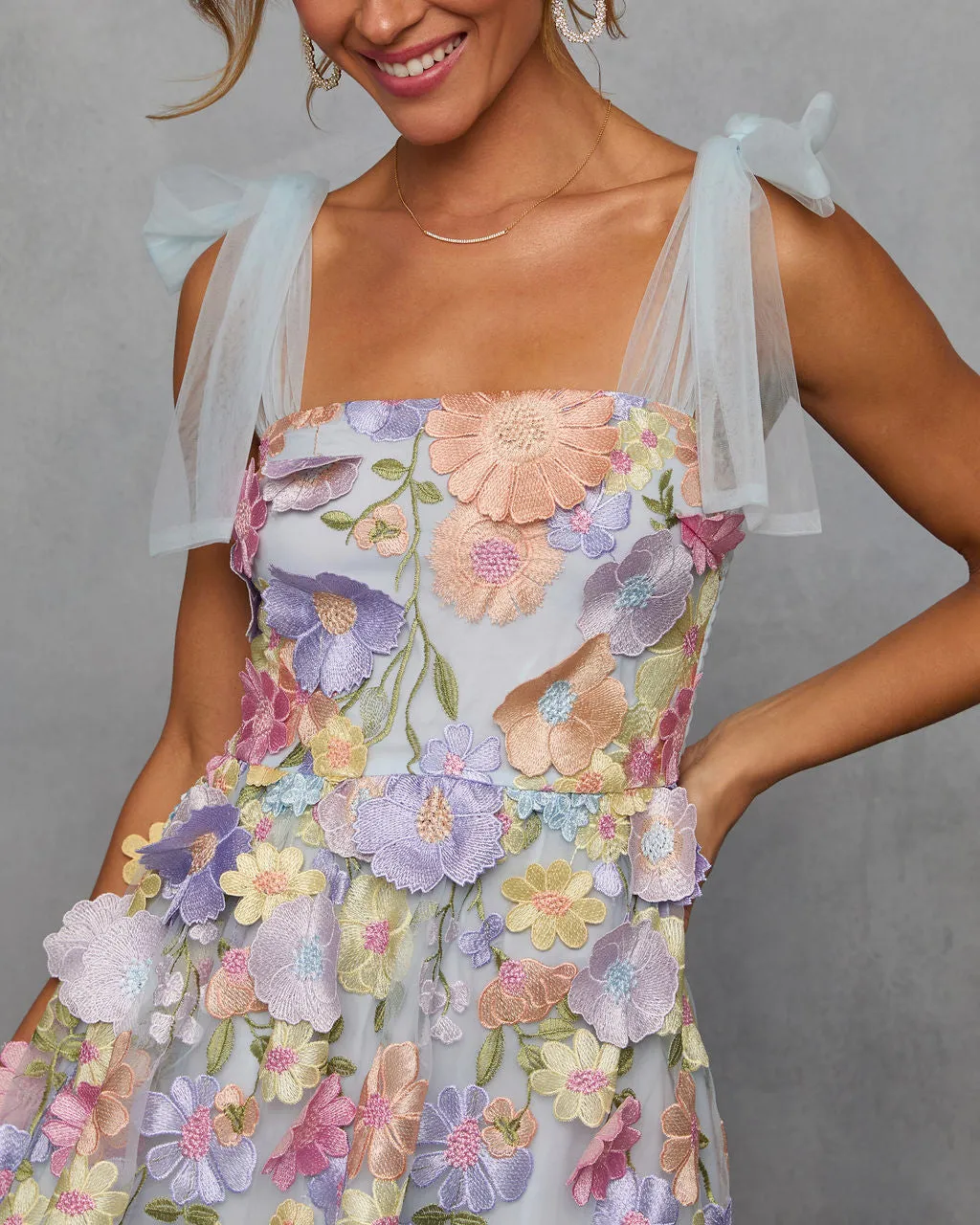 Falling Petals Floral Applique Midi Dress sold by Vici product image thumbnail 2