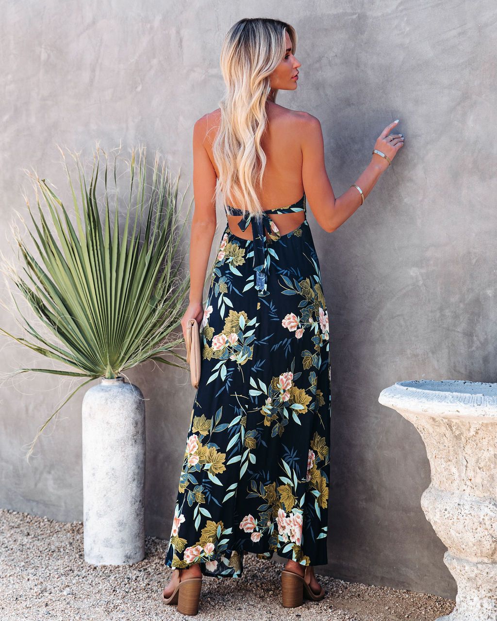 Send Flowers Smocked Halter Maxi Dress - SALE sold by Vici product image thumbnail 2