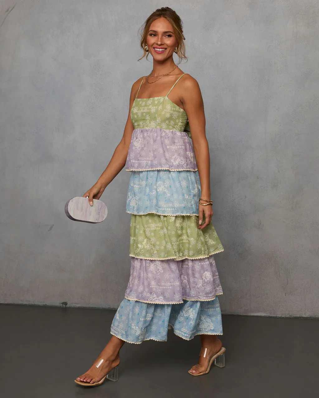 Willow Waltz Tiered Maxi Dress sold by Vici product image thumbnail 3