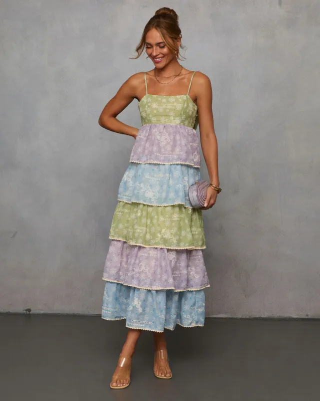Willow Waltz Tiered Maxi Dress sold by Vici