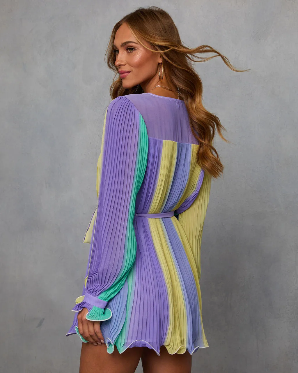 Samarie Pleated Colorblock Mini Dress sold by Vici product image thumbnail 4