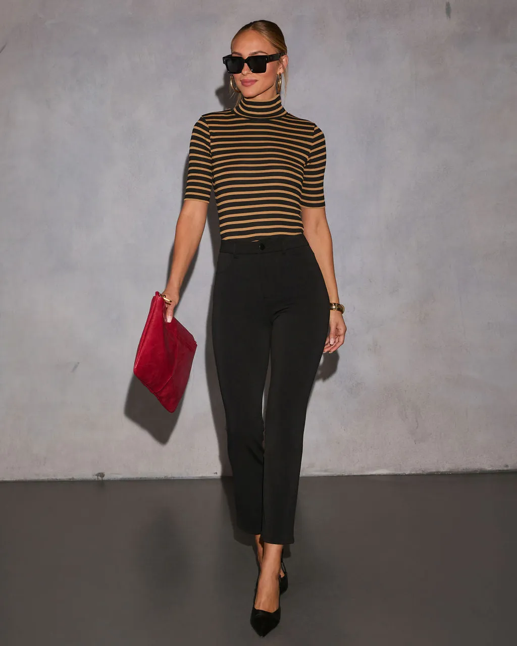 Classic Cascade Striped Turtleneck Top sold by Vici product image thumbnail 5