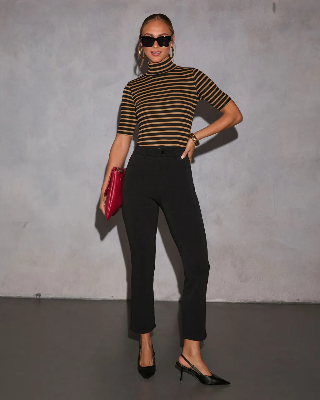 Classic Cascade Striped Turtleneck Top sold by Vici product image thumbnail 2