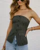 Charming Classic Pinstripe Strapless Top sold by Vici