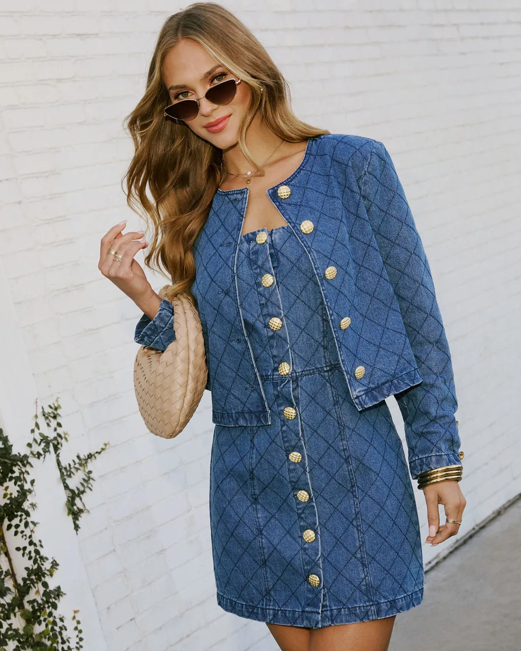 Maryline Cropped Denim Jacket sold by Vici product image thumbnail 3