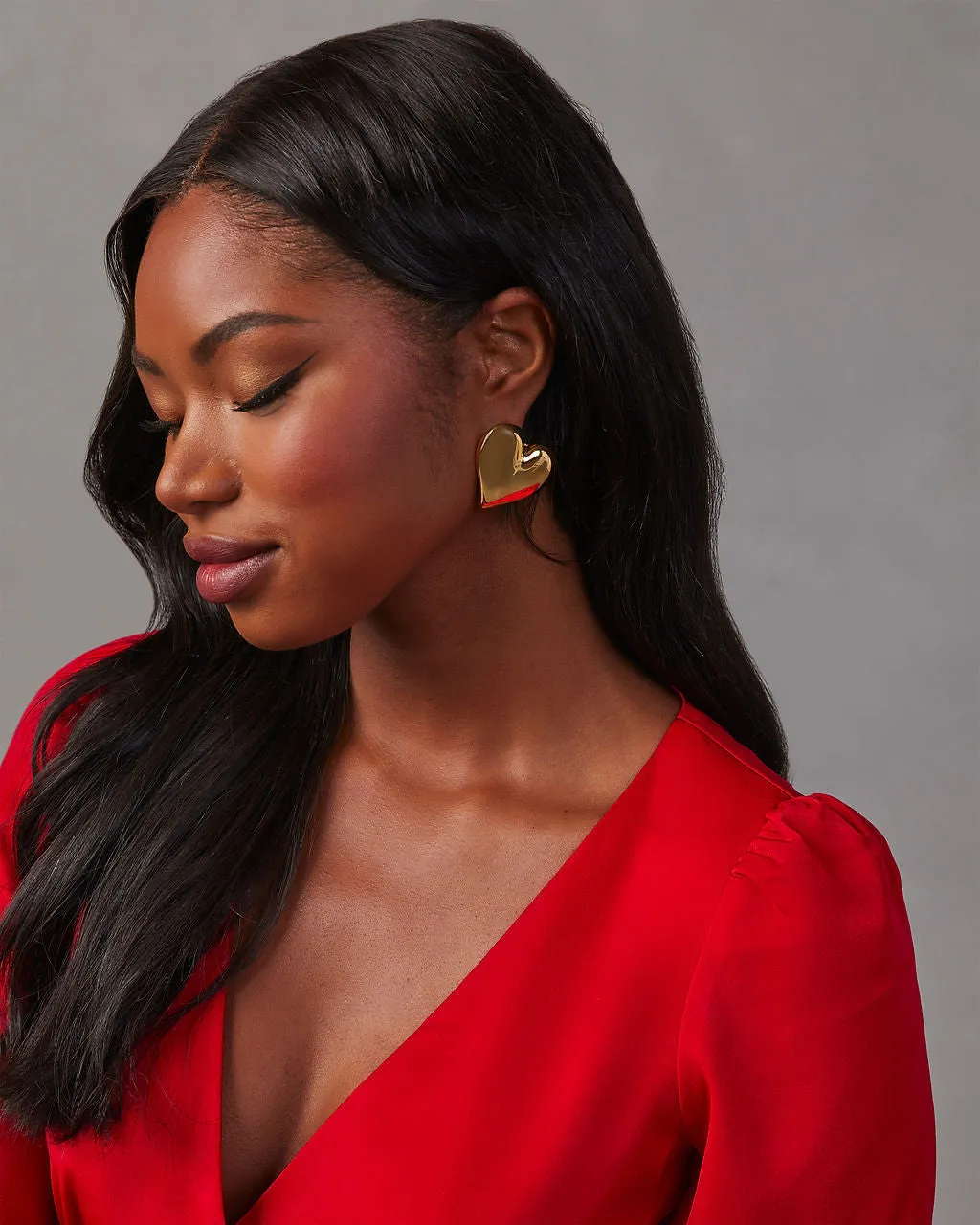 Soulmate Large Bubble Heart Earrings sold by Vici product image thumbnail 4